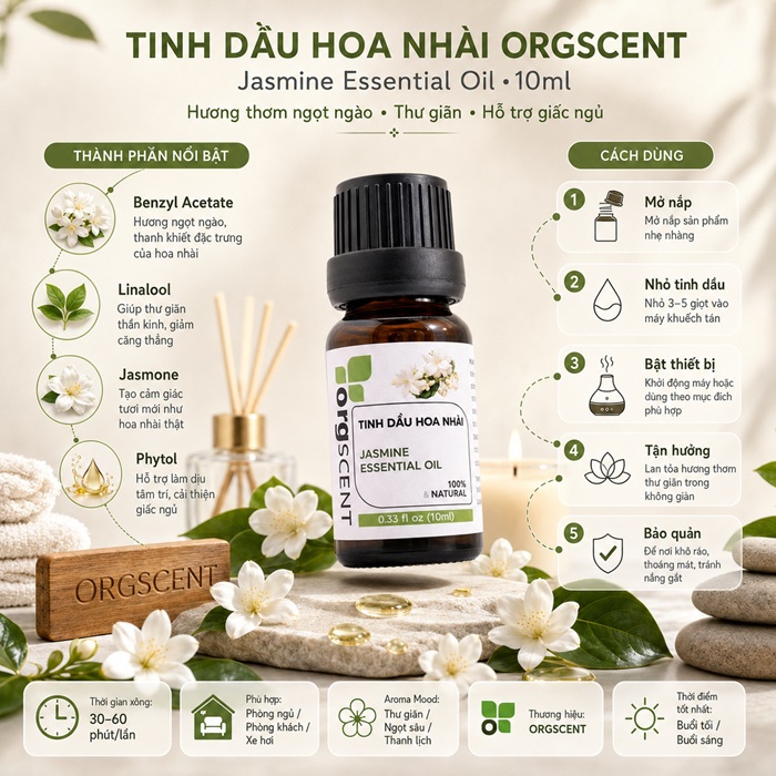 Tinh dầu hoa nhài 10ml 3 Ảnh minh họa: Sản phẩm tinh dầu hoa nhài 10ml của Orgscent