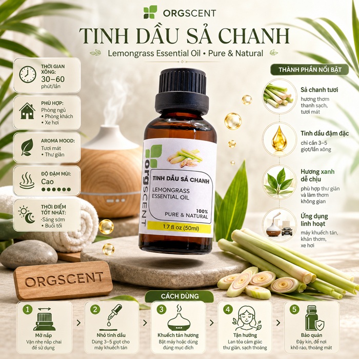 Tinh dầu sả chanh 50ml 4 Tinh dầu sả chanh 50ml chính hãng