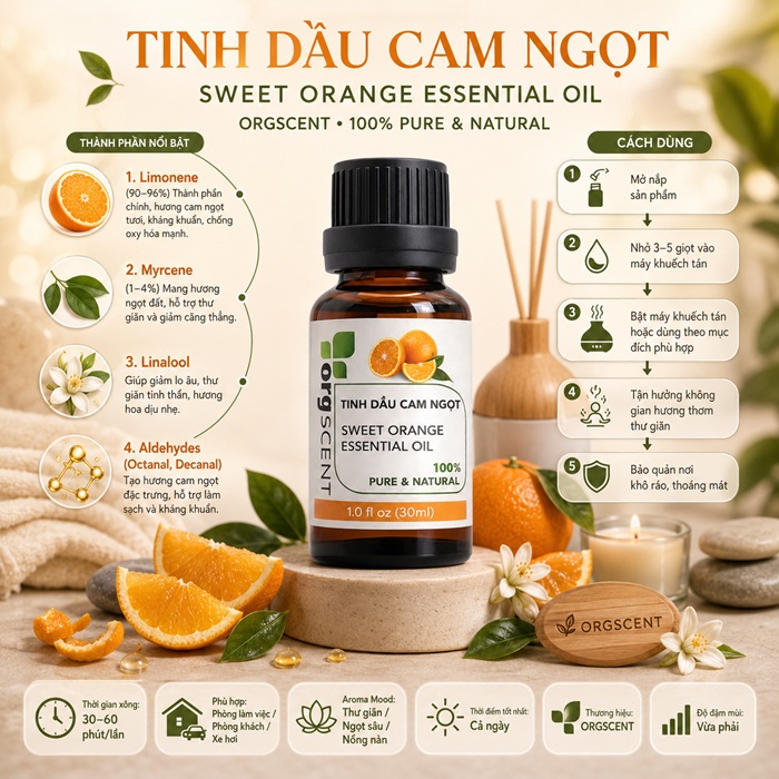 Tinh dầu cam ngọt 30ml 6 Tinh dầu Cam ngọt Orgscent 30ml