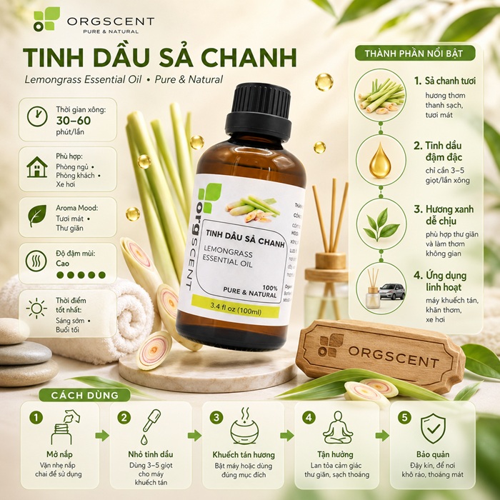 Tinh dầu sả chanh 100ml 4 Tinh dầu sả chanh 100ml chính hãng
