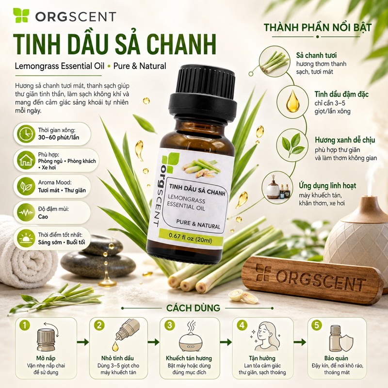 Tinh dầu sả chanh 20ml 6 Hình ảnh: tinh dau sa chanh 20ml chinh hang