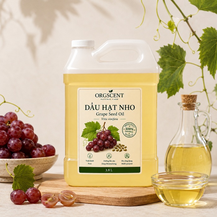 Ảnh minh họa: Sản phẩm dầu nền hạt nho 3.8L (1 gallon) của Orgscent