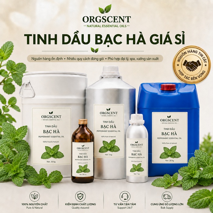 Ảnh minh họa: Sản Phẩm Tinh Dầu Bạc Hà Giá Sỉ & Bán Buôn Số Lượng Lớn (Lít, Kg, Can, Phuy)