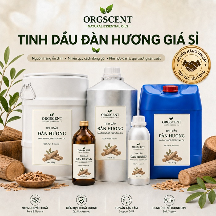Ảnh minh họa: Sản Phẩm Tinh Dầu Đàn Hương Nguyên Chất Giá Sỉ & Bán Buôn Số Lượng Lớn (Lít, Kg, Can, Phuy)