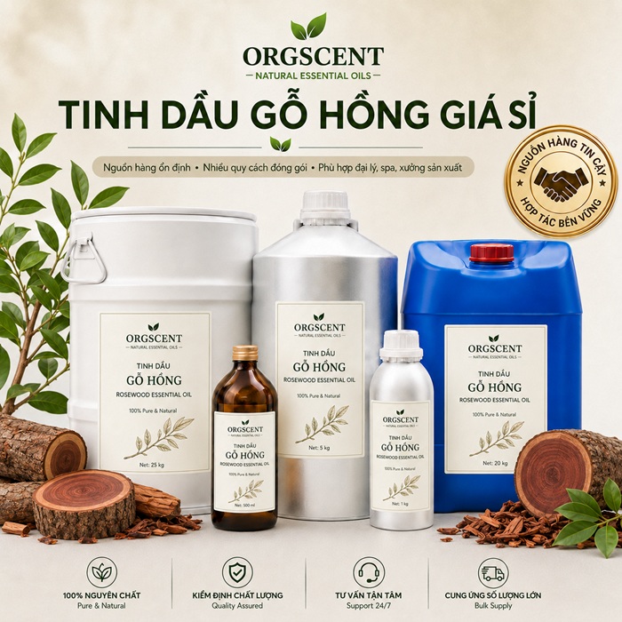 Ảnh minh họa: Sản Phẩm Tinh Dầu Gỗ Hồng Nguyên Chất Giá Sỉ & Bán Buôn Số Lượng Lớn (Lít, Kg, Can, Phuy)