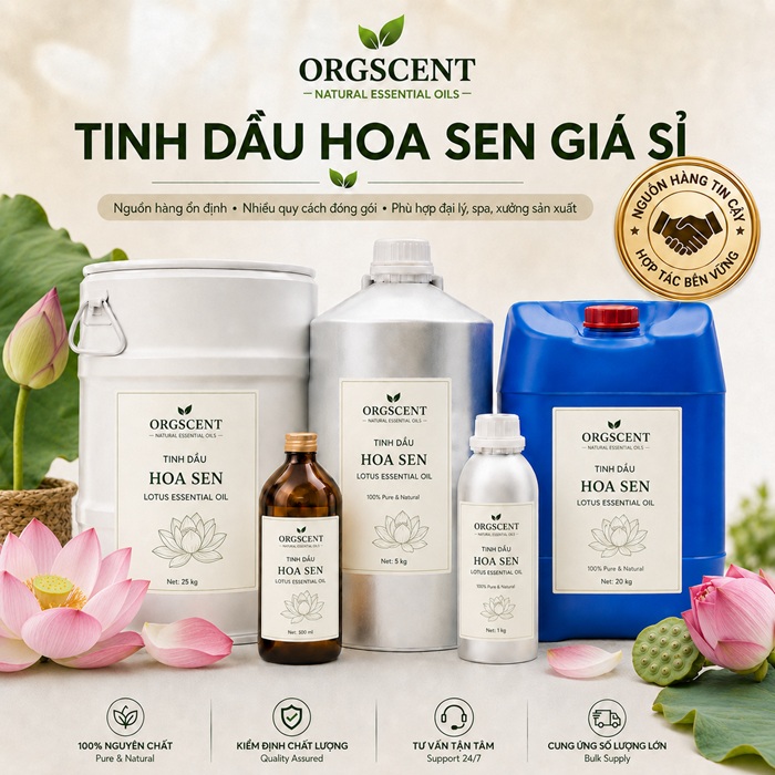 Ảnh minh họa: Sản Phẩm Tinh Dầu Hoa Sen Giá Sỉ & Bán Buôn Số Lượng Lớn (Lít, Kg, Can, Phuy)