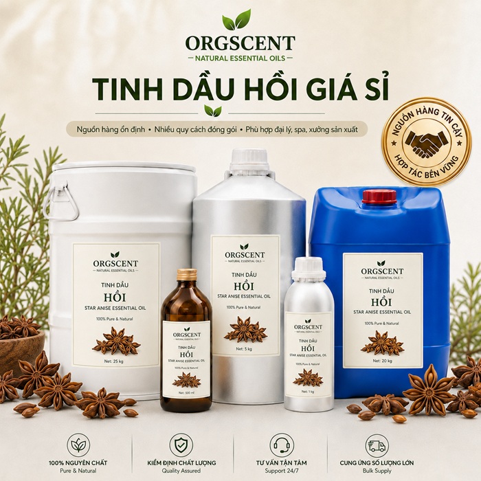 Ảnh minh họa: Sản Phẩm Tinh Dầu Hoa Hồi Giá Sỉ & Bán Buôn Số Lượng Lớn (Lít, Kg, Can, Phuy)