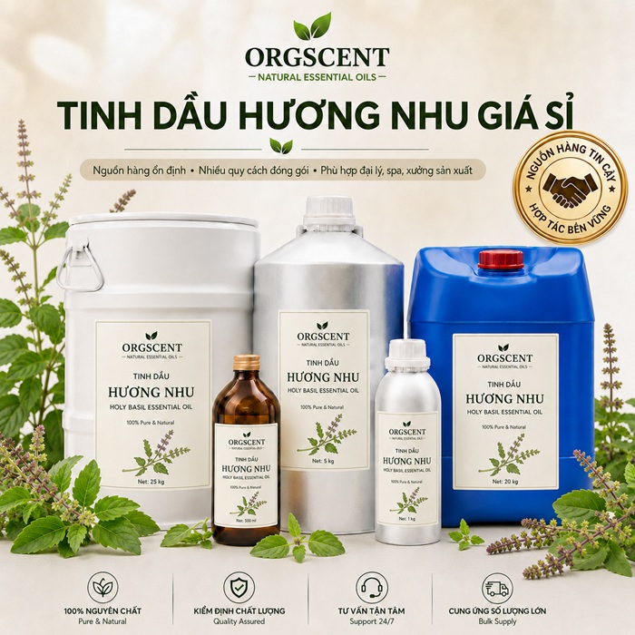 Ảnh minh họa: Sản Phẩm Tinh Dầu Hương Nhu Nguyên Chất Giá Sỉ & Bán Buôn Số Lượng Lớn (Lít, Kg, Can, Phuy)
