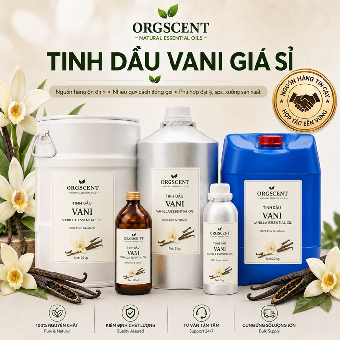 Ảnh minh họa: Sản Phẩm Tinh Dầu Vanilla Giá Sỉ & Bán Buôn Số Lượng Lớn (Lít, Kg, Can, Phuy)
