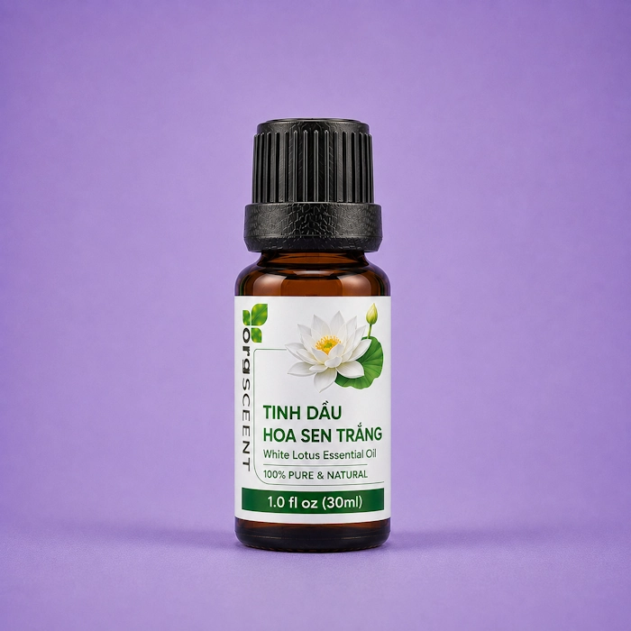 Tinh dầu hoa sen trắng 30ml 4 Tinh dầu hoa sen trắng orgscent 30ml chính hãng