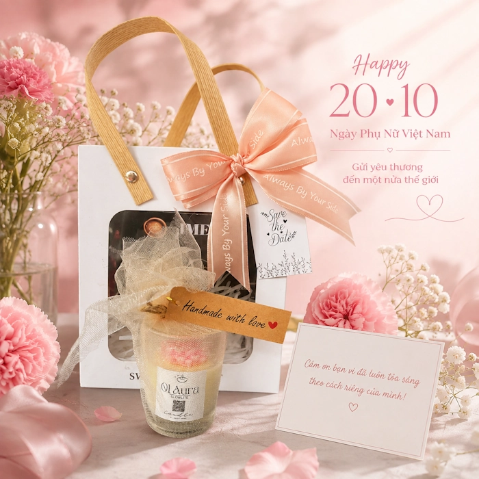 Quà Tặng 20-10 Nhỏ Xinh – Set Nến Thơm Trao Yêu Thương