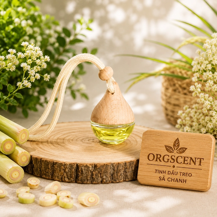 Ảnh minh họa: Sản phẩm tinh dầu sả chanh treo cao cấp hình giọt nước 8ml