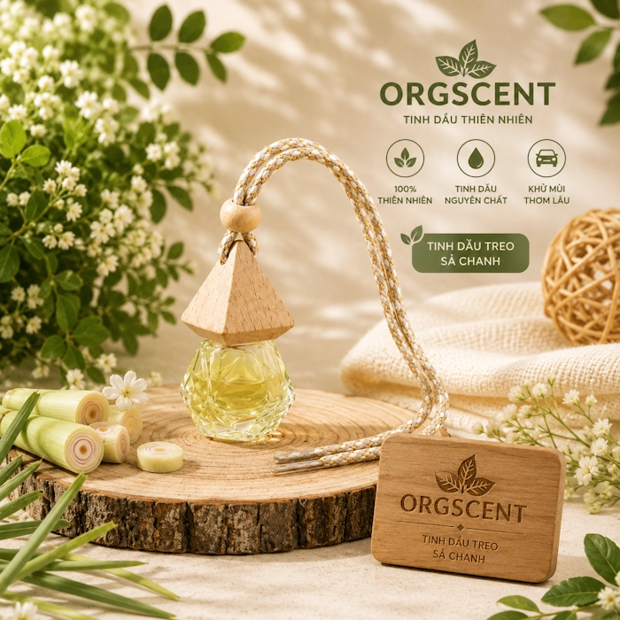 Ảnh minh họa: Sản phẩm tinh dầu sả chanh treo hình lục lăng 8ml – Kiểu dáng hiện đại, tinh tế