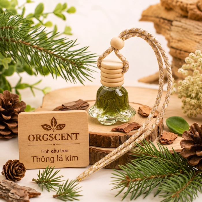 Ảnh minh họa: Sản phẩm tinh dầu thông kim treo hình bông hoa 8ml – Hương thông tươi mát, dễ chịu