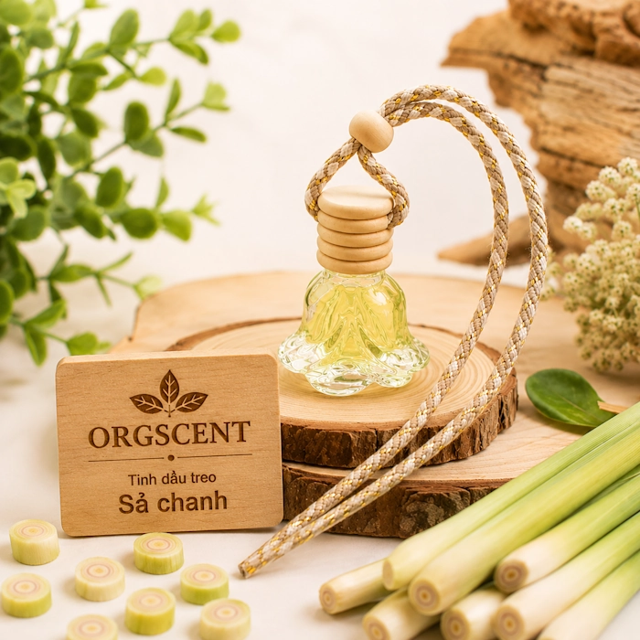 Ảnh minh họa: Sản phẩm tinh dầu treo hương sả chanh hình bông hoa 8ml